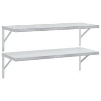 Półki ścienne, 2 szt., 100x40 cm, srebrna stal nierdzewna