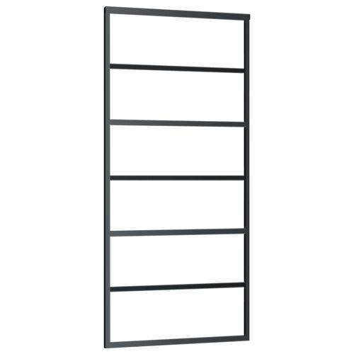 Drzwi przesuwne z osprzętem, szkło ESG i aluminium, 90x205 cm na Arena.pl