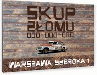 nadruk UV TABLICZKA reklamowa nierdzewna 40x30 SZYLD dibond skup złomu