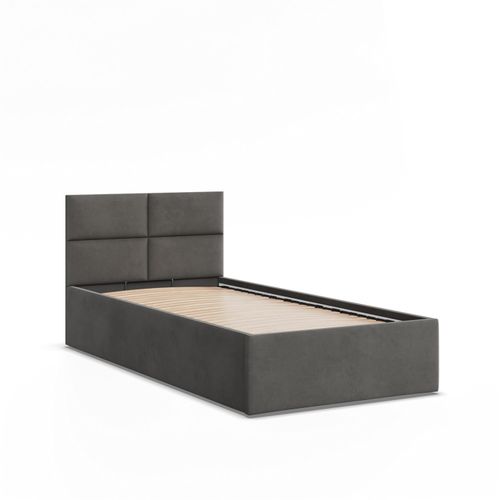 Łóżko Ramowe BORGO CIEMNY SZARY JEDNOOSOBOWE Tapicerowane Pojedyncze na Arena.pl