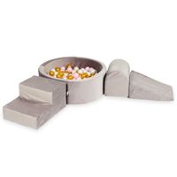 Piankowy plac zabaw z basenem okrągłym 90x30 Velvet lila + 200 piłek (złote, jasny róż, perła)