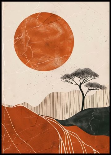 Plakat 67,5x95cm Afrykański Zachód Słońca na Arena.pl