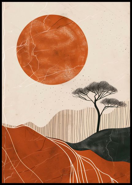 Plakat 67,5x95cm Afrykański Zachód Słońca zdjęcie 2