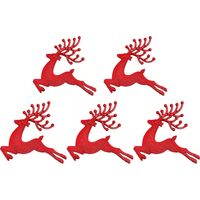 ZAWIESZKI NA CHOINKĘ ŚWIĄTECZNE RENIFERY CZERWONE OZDOBY CHOINKOWE 5 sztuk