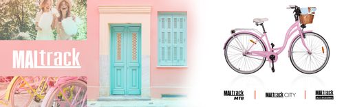 Rower Miejski MalTrack Citybike Dreamer 1-speed Pink 28" + Koszyk Niebieski na Arena.pl