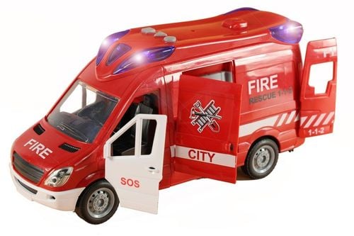 STRAŻ POŻARNA SAMOCHÓD ZABAWKA WÓZ AUTO STRAŻACKI POJAZD NAPĘD GUMOWE KOŁA na Arena.pl