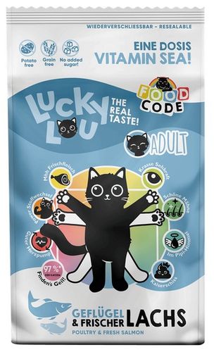 Karma dla kota bez sztucznych dodatków Lucky Lou 42% DRÓB, 20% ŁOSOŚ 1,7kg na Arena.pl