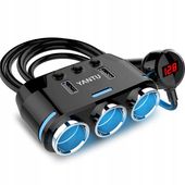 ROZDZIELACZ GNIAZDA ZAPALNICZKI WOLTOMIERZ 2x USB