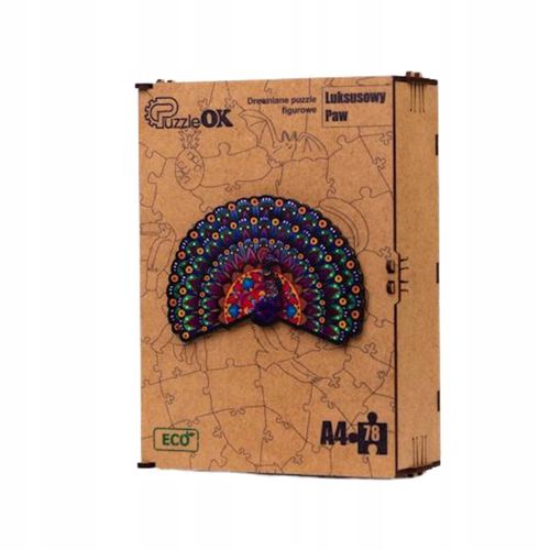 Puzzle Drewniane Eko 78 Luksusowy Paw A4 Puza4-01735 na Arena.pl