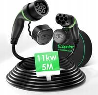 KABEL PROSTY DO ŁADOWANIA SAMOCHODÓW ELEKTRYCZNYCH TYP 2 22KW 5M 32A 3-FAZY