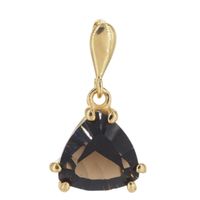 Zawieszka - Kwarc dymny trójkąt (szlif diamentowy) w srebrze złoconym