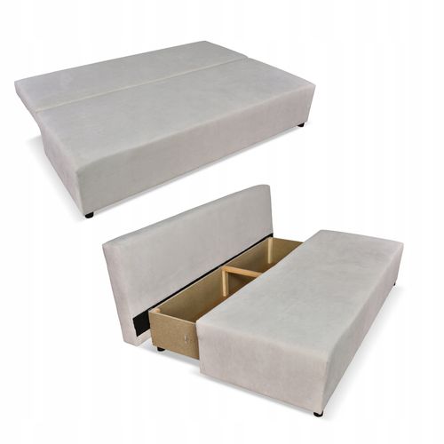 Kanapa sofa KIMO funkcja spania pojemnik Family Meble Hunter beż welur na Arena.pl