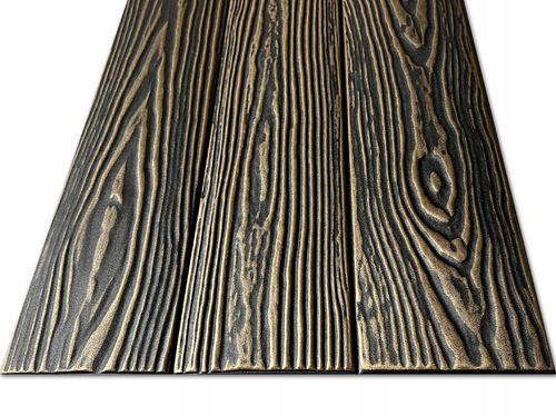 Czarne drewno Panele ścienne 3D KASETONY SUFITOWE złote deska P4-Cz-ZŁ 1x na Arena.pl