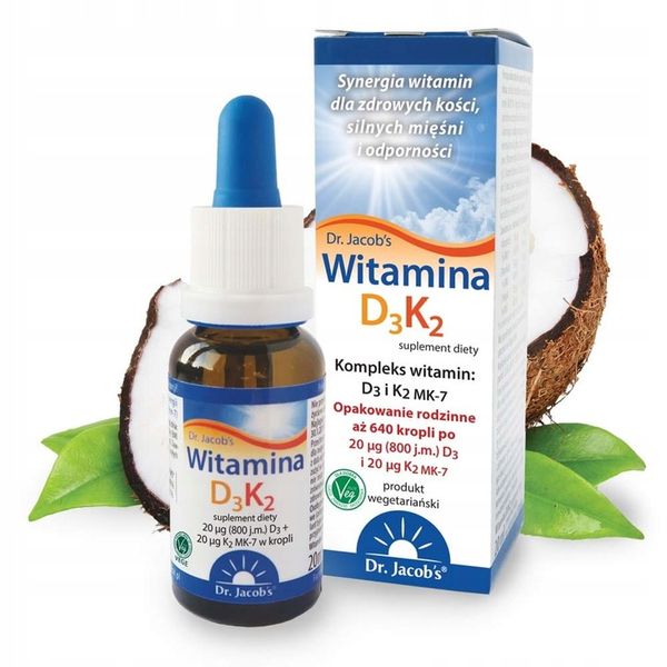Witamina D3K2 krople 20 ml Dr. Jacob's zdjęcie 1