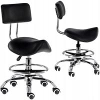 Taboret kosmetyczny fryzjerski siodło z oparciem krzesło hoker SPA