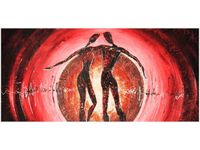 OBRAZ DANCING LOVE ABSTRAKCJA KOCHANKOWIE 3 KOLORY