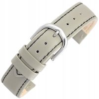 Pasek skórzany BISSET BS118 szary czarna nić 18 mm