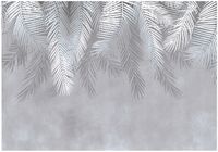 FOTOTAPETA LIŚCIE PALMY NA BETONIE PIÓRA DO SALONU SYPIALNI TAPETA 400x280