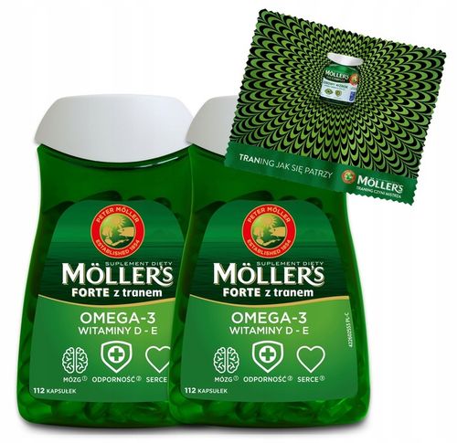 2x Möller’s Forte 112 kaps. TRAN odporność OMEGA-3 mózg serce WIT. D3 i E na Arena.pl