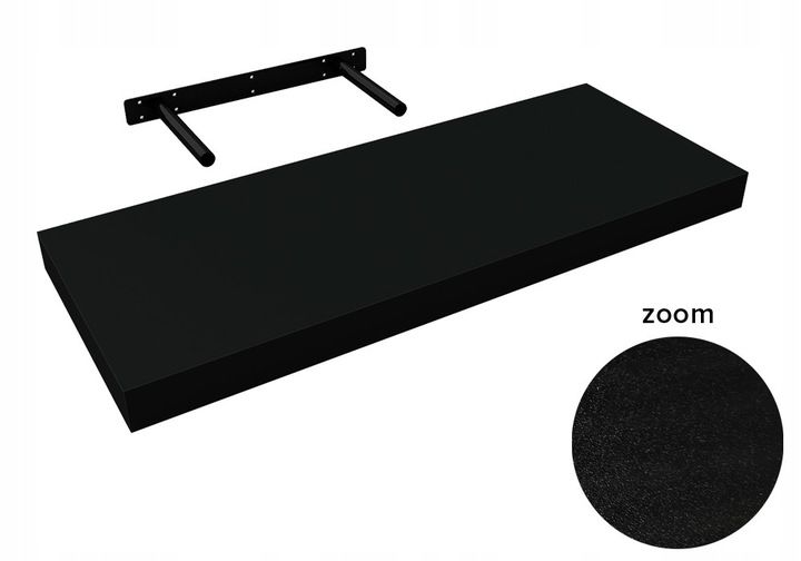 Półka ścienna samowisząca - FS - 60x23 cm - Czarny zdjęcie 6