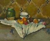 Still Life with Jar, Cup, and Apples, Paul Cézanne - plakat 70x50 cm