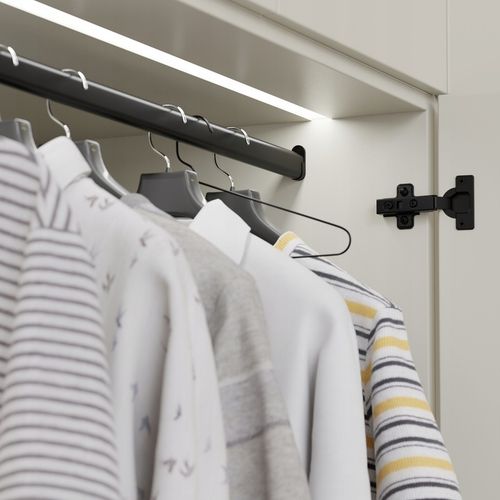 Czarny owalny drążek do szafy garderoby rurka na ubrania 100 cm + 2 na Arena.pl