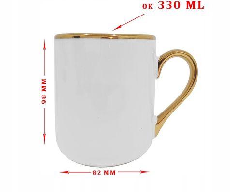 Kubek z Twoim nadrukiem ze złotym uchwytem zdjęcie prezent kubki z własnym na Arena.pl