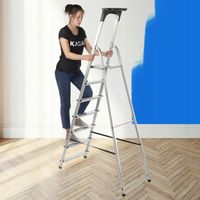 DRABINA ALUMINIOWA 7 STOPNIOWA SKŁADANA DOMOWA PÓŁKA 125kg PRODUKT POLSKI