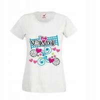 damska Koszulka kibica T-SHIRT I LOVE VOLLEYBALL