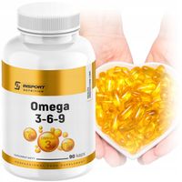 OMEGA 3-6-9 90 kap EPA DHA Olej rybi Tran Mózg Odporność Serce | INSPORT