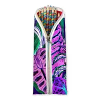 Piórnik Liście – Fioletowe Etui na kredki dla dziewczynki