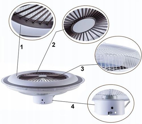 WENTYLATOR SUFITOWY WIATRAK PLAFON LAMPA LED 52 CM DUŻY APLIKACJA BLUETOOTH na Arena.pl