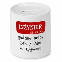 Dla Inżyniera Skarbonka Na Prezent Na Urodziny Z Nadrukiem Ze Zdjęciem
