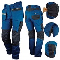 Spodnie ROBOCZE męskie BHP MOCNE ochronne ELASTYCZNE MONTERSKIE ODBLASKOWE