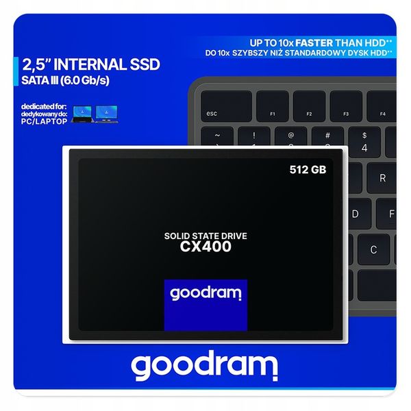 Dysk GOODRAM 512GB 2.5" SATA SSD CX400 zdjęcie 3
