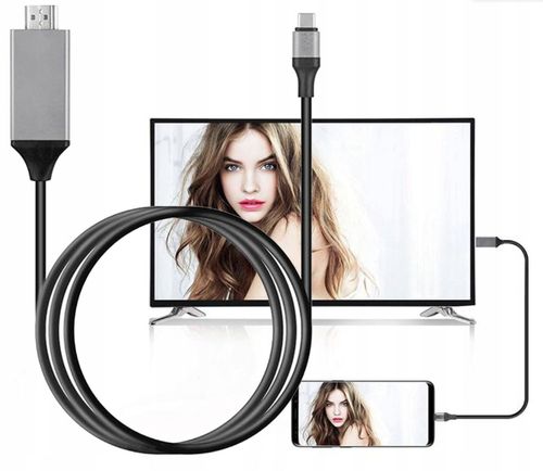 KABEL PRZEWÓD ADAPTER PRZEJŚCIÓWKA USB-C 3.1 TYP C DO HDMI 4K MHL 200cm TV na Arena.pl