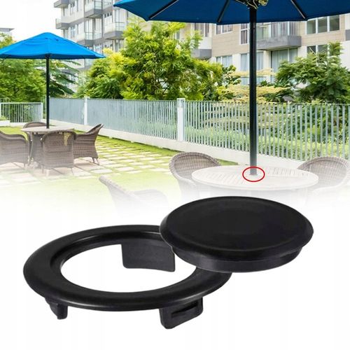 Patio Table Umbrella Hole Ring and Cap Set Umbrella Hole Ring Plug Black na Arena.pl
