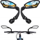 2x LUSTERKO ROWEROWE WSTECZNE NA KIEROWNICĘ ROWERU OBROTOWE LEWE +