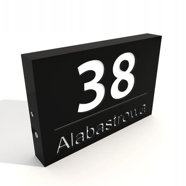Podświetlany numer domu tabliczka tablica adresowa adres KML LED 30x20 zdjęcie 3