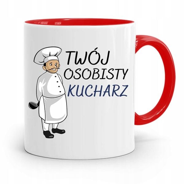 Kubek Czerwony Dla Kucharza Osobisty Kucharz Z Nadrukiem Ze Zdjęciem zdjęcie 1