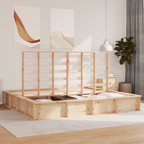 Ramka łóżka z przechowywaniem Brązowy 180 x 200 cm drewno na Arena.pl