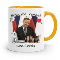 Kubek Żółty Prezydenta Andrzej Duda Pis Dla Ciebie Z Nadrukiem Ze Zdjęciem