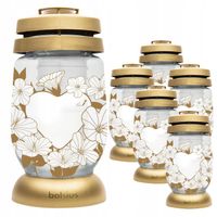 ZŁOTY ZNICZ BOLSIUS Z SERCEM KWIATAMI TRADYCYJNY NA GRÓB 6szt + WKŁAD