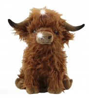 BRĄZOWA KROWA SZKOCKA PLUSZAK MASKOTKA ZABAWKA DLA DZIECI HIGHLAND COW