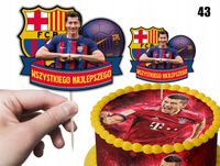 TOPPER NA TORT ozdoba dekoracja urodziny torcik LEWANDOWSKI LEWY