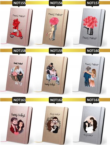 Notes metaliczny A5 kolorowy nadruk UV wedding PLANNER ślub na Arena.pl