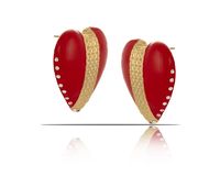 Kolczyki czerwone serca z kryształkami Preciosa z kolekcji Heart Harmony