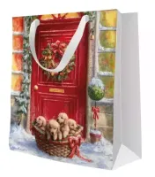 Torebka Prezentowa Koszyk Ze Szczeniaczkami, Duża