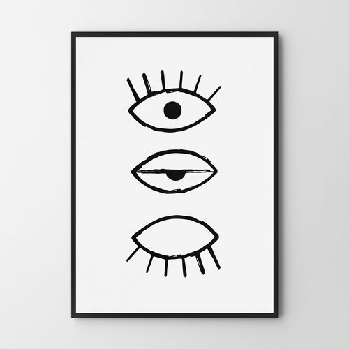 Plakat ilustracja oko oczy 70x100 cm na Arena.pl