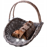 KOSZ NA DREWNO KOMINKOWE Z UCHWYTEM DREWNIANY NATURALNY koszyk 50cm